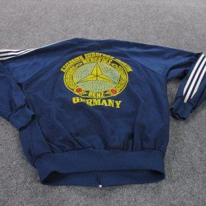 Vintage Mercedes Benz Jacket Adult M Blue Graphic Germany Car Track Retro Mens